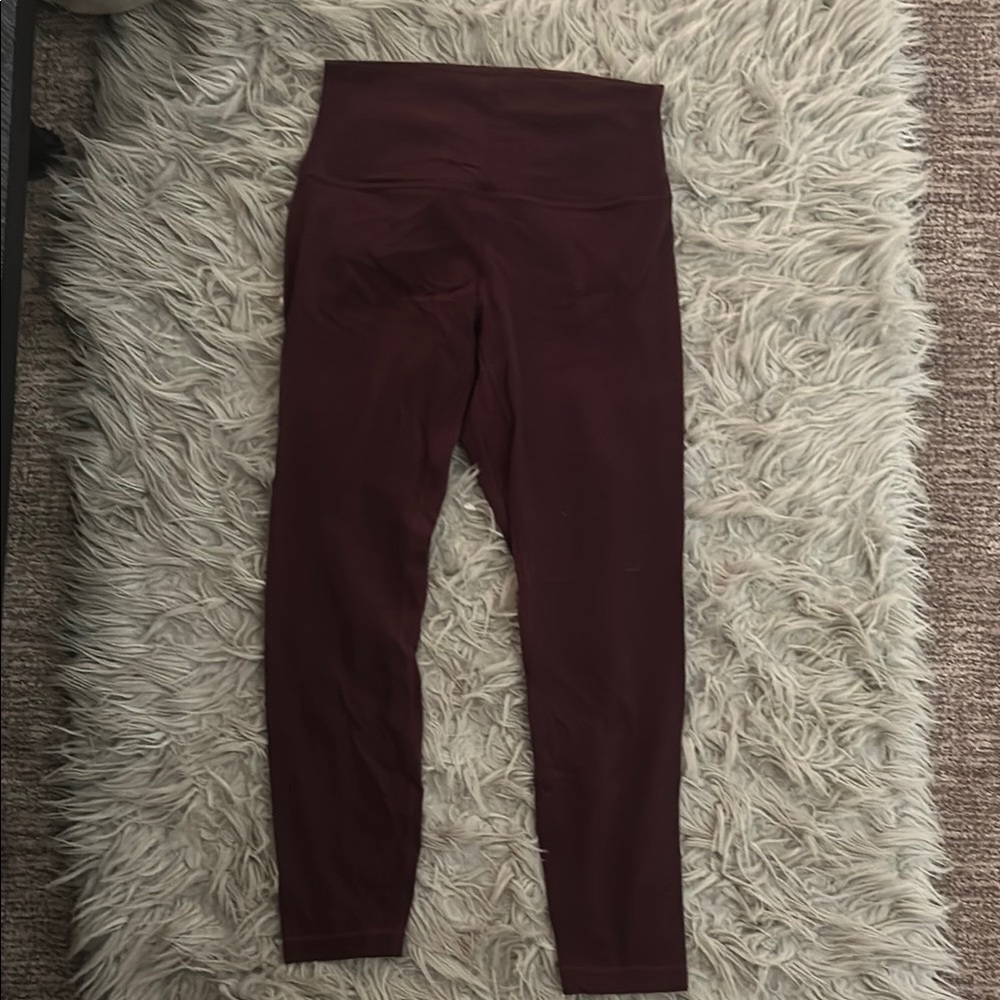 LULULEMON Maroon Women’s Hugh Rise Align Leggings 25” size 8